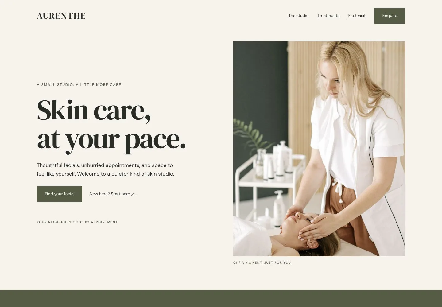 AURENTHE original Zaii Studio concept — desktop website preview