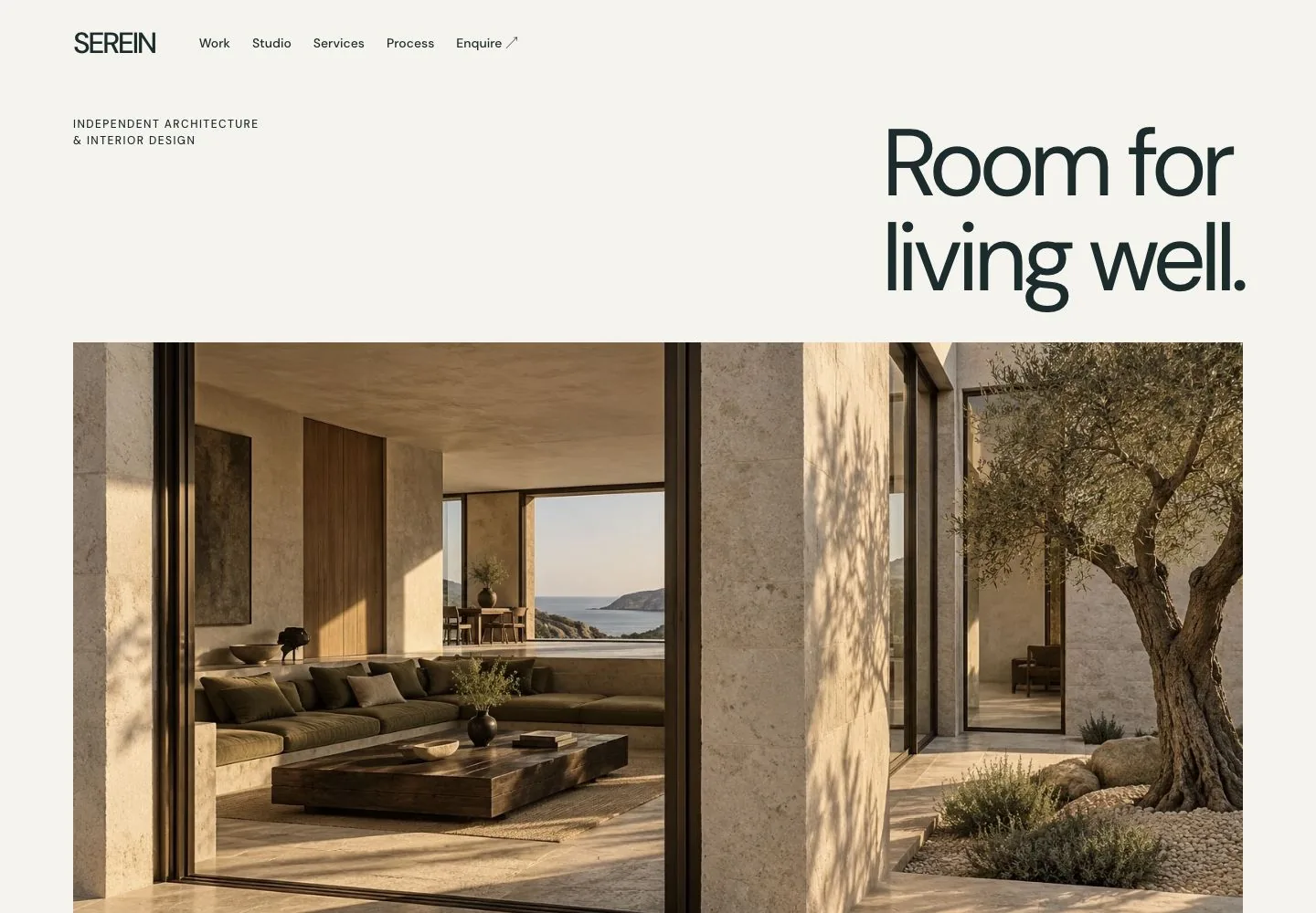 SEREIN original Zaii Studio concept — desktop website preview